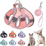 PETPUBGNZS Cute Plaid No Pull Dog Harness for Small Dogs Soft Mesh Small Dog Harness and Leash Set Easy Walk Step in Puppy Harness Vest Pet Cat Chihuahua Yorkie Shih Tzu Dog Harnesses (Pink,XS)