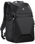 K&F Concept Camera Bag, Professional 20 L Hard Shell Camera Backpack, Waterproof Photography Backpack with 15.6" Laptop Compartment for DSLR SLR Canon Nikon Fuji Sony Cameras and Accessories