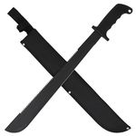 Armory Replicas - Night Stalker Sawback Latin Functional Outdoor Machete Knife - 17.75" Carbon Steel Blade, Anodized Black Finish, Rubberized Handle, Nylon Sheath Included