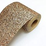 DHHOUSE Gold Chunky Glitter Wallpaper Border,Peel and Stick Gold Glitter Wall Border (13cm x 5 Meters, Gold)