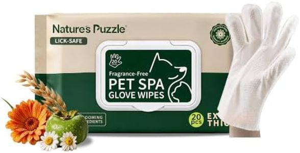 NATURE'S PUZZLE Hypoallergenic Dog & Cat Bathing Glove Wipes, 20 ct