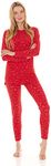 Thermajane Holiday Christmas Long Johns Thermal Underwear for Women Fleece Lined Base Layer Pajama Set Cold Weather (Small, Christmas Print)