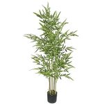 FOX & FERN Artificial Bamboo Plant | Made by Hand-Selected Natural Bamboo Trunks, Real Touch Leaves Without Pot | Best for Gifting | Party, Wedding and Home Decor (Ht. 120CM)