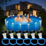 Svepndic 6PCS Solar Pool Lights for Aboves Ground Pools,Waterproof LEDs Solar Lights Frame Pool Decoration,Outdoor Swimming Pool Accessories for Frame Pools,Trampoline