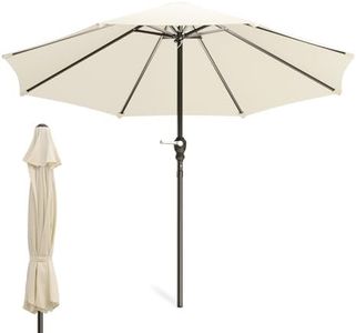 Magshion Market Umbrella 9FT Outdoor Market Patio Table Large Sun Waterproof Umbrella with Crank Lift and 8 Steel Ribs with Sturdy Pole for Garden Deck Backyard Pool