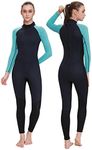 FLEXEL Full Wetsuit Men 3mm Wet Suits 3/2 Women Long Sleeves Neoprene Surfing Suit Adult Diving Snorkeling Body Suits (Dark Blue 3/2mm, 2X-Small)