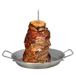 DOLAMOTY BBQ Vertical rotisserie Vertical Skewer Al Pastor Skewer for Grill, Brazilian Skewers El Pastor Spit Hack, for Home Made Tacos Al Pastor, Shawarma,Stainless Steel,with 8 inch & 10 inch Stick