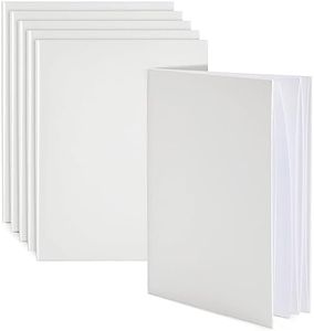 6 Pack 8.5x11 inch White Blank Hardcover Books for Kids to Write Stories, Unlined Scrapbook and Journal - 18 Sheets/36 Pages Each