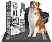 Bulldoglogy Carbon Black XL Dog Pee Pads for Extra Large Dogs with Adhesive Sticky Tape - Extra Large Charcoal Housebreaking Dog Pee Pads Disposable (24x35) (40-Count, Black)