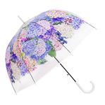 Chesoon Clear Flower Umbrella Auto Opened with Transparent Windproof Dome Canopy for Girls Ladies Elegant Party Wedding Umbrella,White