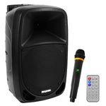 1000W Portable Bluetooth PA Speaker - 10'' Karaoke Speaker System with UHF Wireless Microphone, Remote Control & Built-in Rechargeable Battery, MP3/USB/SD, LED Battery Indicator Lights