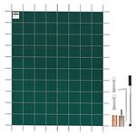 VEVOR Inground Pool Safety Cover, 16 ft x 30 ft Rectangular Winter Pool Cover, Triple Stitched, High Strength Mesh PP Material with Good Rain Permeability, Installation Hardware Included, Green