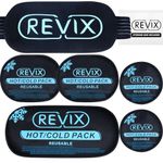 REVIX Ice Packs for Injuries Reusable, 5 Pack Hot and Cold Gel Ice Pack Set for Pain Relief, Swelling, Bruises, Inflammation and Post Surgery Recovery, Adjustable & Flexible for Knees, Back, and Neck