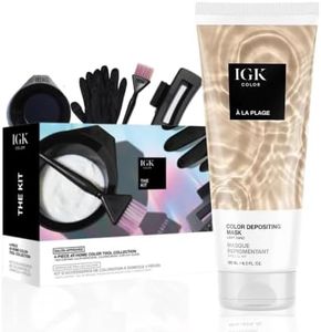 IGK A La Plage | Light Sand Blonde Hair Gloss + Color Depositing Kit | Boost Shine, Enhance Blonde Tones, Refresh Color | Semi Permanent At-Home Treatment