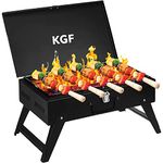 KGF ( Choice Of Your ) BB -08 Breifcase Portable Charcoal Barbeque Grill With 8 Skewers - Multifunctional GRILL !! ( BLACK )