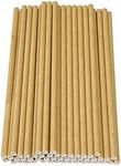 Haobase 50Pcs Paper Drinking Straws, Biodegradable Paper Straws for Drinking Cocktail, Coffee, Cold Drinks (Brown)