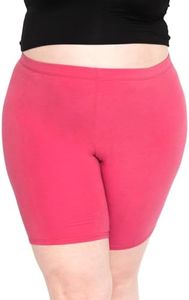 Women's Cotton Biker Shorts Hot Pink 4X