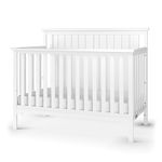 Child Craft Cottage Flat Top 4 in 1 Convertible Crib, Converts from Crib to Toddler Bed, Daybed and Full-Sized Bed, Fits Standard Crib Mattress (Matte White)