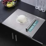 Stainless Steel Chopping Board for Kitchen | Free Rollin Pin | Heavy Duty Chopping-Board | for Cutting Vegetable, Meat, Fruits | Durable | Non Slip | Rust Proof | Round Edge | Medium | 40 x 32 cm
