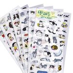 6 Sheets Cute Cat Stickers for DIY Albums Diary Decoration Cartoon Scrapbooking Kawaii School Office Stationery, Best Gift for Kids