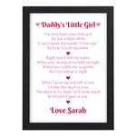 DADDY'S Little Girl PERSONALISED POEM Birthday Christmas Fathers Day Gifts from Daughter Presents - PERSONALISED with ANY NAME Dad Daddy Grandad - Black or White Framed A5, A4, A3 Prints