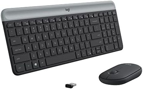 Logitech MK470 Slim Wireless Keyboard and Mouse Combo - Modern Compact Layout, Ultra Quiet, 2.4 GHz USB Receiver, Plug n' Play Connectivity, Compatible with Windows - Graphite