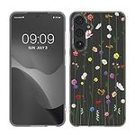 kwmobile Clear Case Compatible with Samsung Galaxy S24 FE - Phone Case Soft TPU Cover - Wildflower Vines Multicolor/Transparent