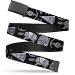 Buckle-Down Star Wars Belt, Flip Web Belt Star Wars Ships and Vehicles Black Grays, Adjustable, Black, 1.25" Wide - Fits up to Pant Size 42