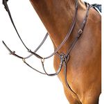 Shires Salisbury 3 Point Breastplate-Australian Nut/Brass Cob