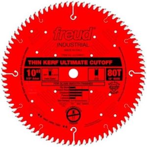 Freud LU74R010 10-Inch 80-Tooth ATB Thin Kerf Cut Off Saw Blade with 5/8-Inch Arbor and PermaShield Coating