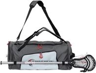 Silverfin Lacrosse Bag |With 2 Stick Holders & Multi Pockets for All of Your Lacrosse Equipment |Use as a Backpack or Duffel Bag| Lacrosse Gear Bag for Boys, Youth, Men With Adjustable Shoulder Straps