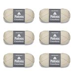 Patons Canadiana Oatmeal Yarn - 6 Pack of 3.5oz/100g - Acrylic - 4 Medium - 205 Yards - Knitting/Crochet
