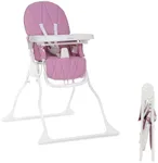 Dream On Me Snack and Stow Baby high Chair in Mauve, Easy to fold and Store Travel high Chair, Removable and Three Position Adjustable Tray Portable high Chair