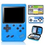 Tlsdosp Retro Handheld Game Console with 400 Classical FC Games-3.0 Inches Screen Portable Video Game Consoles with Protective Shell-Handheld Video Games Support for Connecting TV & Two Players (Blue)