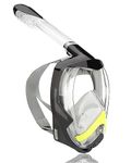 Flyboo Snorkel Mask,180°view Snorkelling Mask with Panoramic Full Face Design-Sports Camera Compatible Diving Mask with Anti-fog and Anti-leak Technology for Adults and Kids