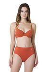 Van Heusen Women T-Shirt Bra - Cotton Easy Set Lycra - Anti Bacterial, Padded, Breathable Cups, Flexi Wire, J Hook, Orange, 36B