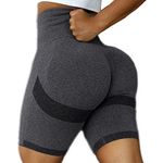 RIOJOY Scrunch Seamless Cycling Shorts for Women High Waisted Ruched Butt Lifting Sports Running Gym Shorts