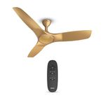 Havells 1200mm Stealth Air BLDC Motor Ceiling Fan | Remote Controlled, High Air Delivery Fan | 5 Star Rated, Upto 60% Energy Saving, 2 Year Brand Warranty | (Pack of 1, Champagne)