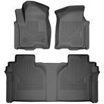 Husky Liners Weatherbeater Floor Mats | Fits 2015 - 2024 Ford F-150 SuperCrew (Includes 2022 - 2024 Lightning Models) w/o Fold Flat Storage | Front & 2nd Row, 3-pc Black - 94041