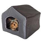 PETMAKER Cozy Cottage House Shaped Pet Bed, Gray, 19" x 18.5" x 17"