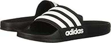 adidas Adilette Shower Sandal, Black/White/Core Black, Numeric_2 US Unisex Little Kid