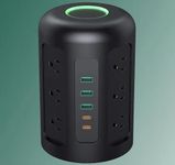 Power Strip Tower | 12 AC Outlet - 3 USB-A Ports - 2 USB-C Ports, Up to 17 Electrical and Electronic Devices Simultaneously from a Single Wall Outlet | PA-S24