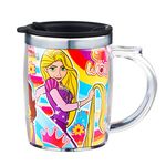 SKi Homeware Double Wall Inner Stainless Steel Tea,Coffee, Milk Mug With Handle And Lid For Kids Cherry Mug (Princess), 350 ML