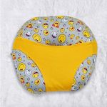 KRADYL KROFT 5in1 Baby Feeding Pillow with 100% Cotton Detachable Cover | with Belt and Baby Hoop | Breastfeeding Pillow | Nursing Pillow (Smiley)