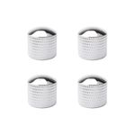 Swhmc 4pcs Silver Metal Dome Tone Knob for Electric Guitar Bass Parts