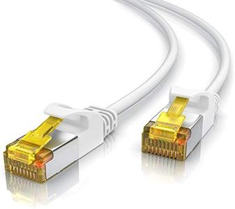 Primewire - 20m - Cable de Red Cat 7 Slim - Gigabit Ethernet LAN - 10000 Mbit s - Blindado S FTP PIMF - Conector RJ45 - para Switch Router Modem PS5 Xbox Series X - Compatible Cat 6 Cat 8 - Blanco