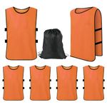 6 Pack Scrimmage Training Vests Adults Youths Kids, Team Practice Jersey with Carry Bag, Sports Pinnies for Soccer Basketball Football Volleyball Hockey