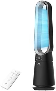ULTTY Bladeless Fan for Bedroom, 20 Speeds & 3 Modes, Standing Fan with Remote, 8H Timer, 38" Quiet Tower Fan, 120° Oscillation, Powerful 25ft/s Airflow Cooling Fan for Home Office, CR062 Black