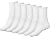 BenSorts Womens Calf Socks Comfortable Casual Crew Socks 6 Pairs White Size 5-11