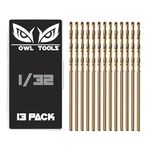 Owl Tools 1/32" Inch Cobalt Drill Bits - 13 Pack of M35 Cobalt Drill Bits with Storage Case - Perfect Drill Bits for Metal, Hardened & Stainless Steel, Cast Iron, and More!